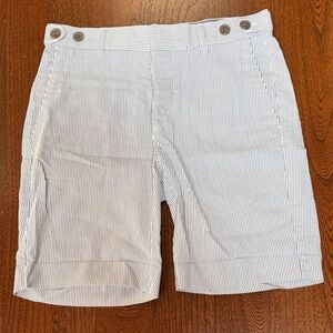 H&M Men's Pinstriped Shorts - White and Gray 30R